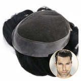 Crius Men&#039;s Half Wig French Lace in Center with Polyskin All Around Must Have for Traveling