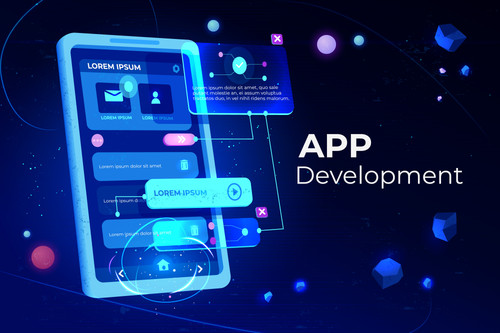 App development banner, adaptive layout application web interface on smartphone touch screen, user s.jpg