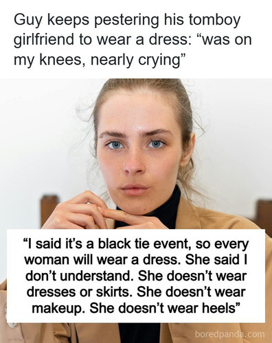 woman refuses wear dress wedding.jpg