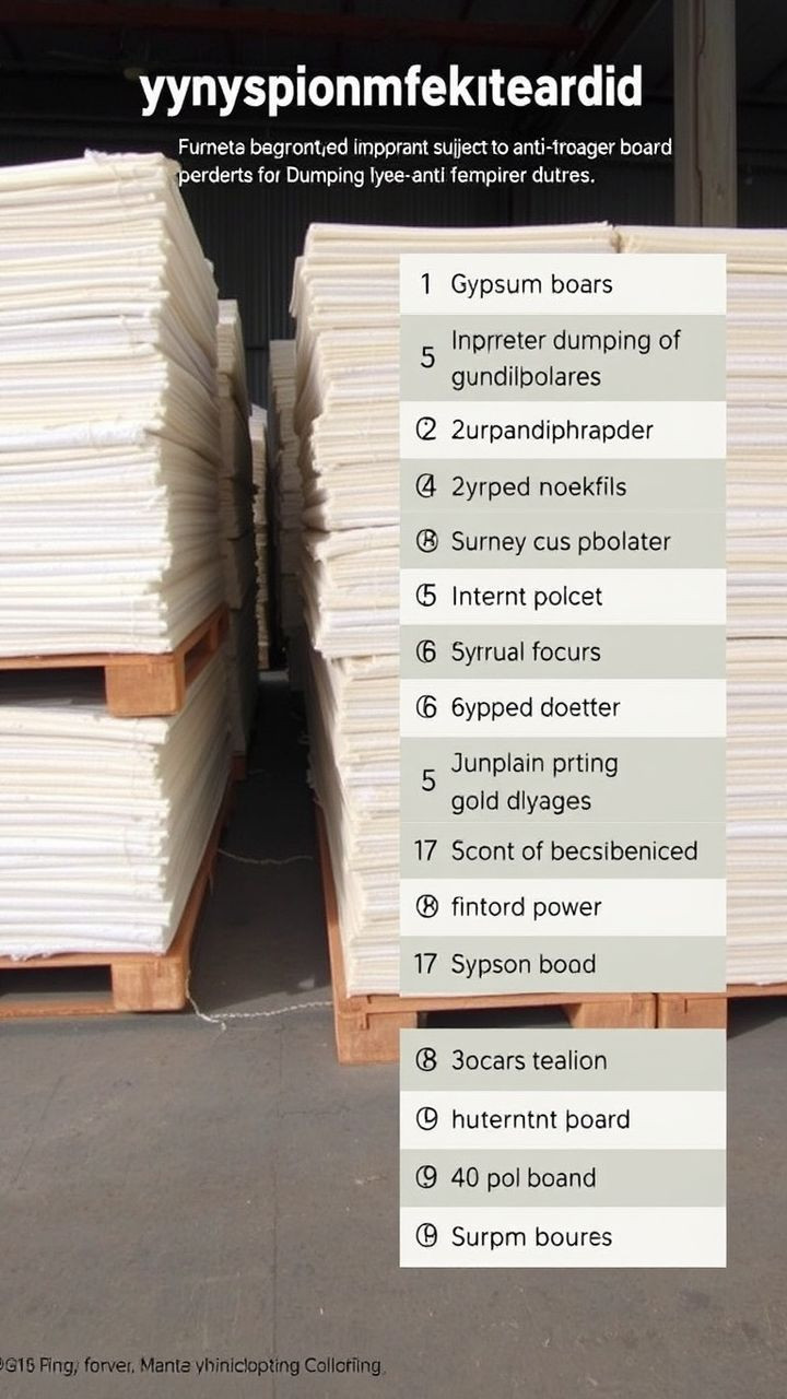 Gypsum board imports subject to anti-dumping duties