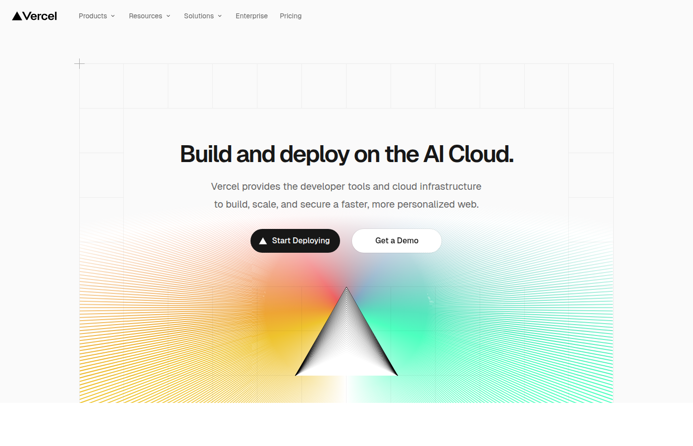 Vercel 홈페이지 메인 화면