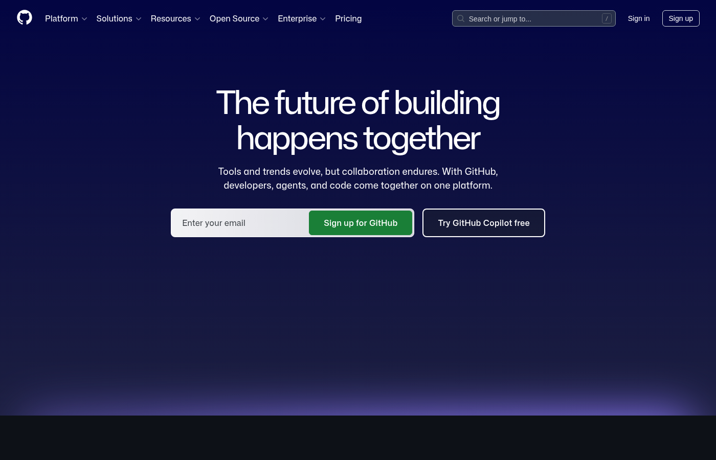GitHub 메인 화면