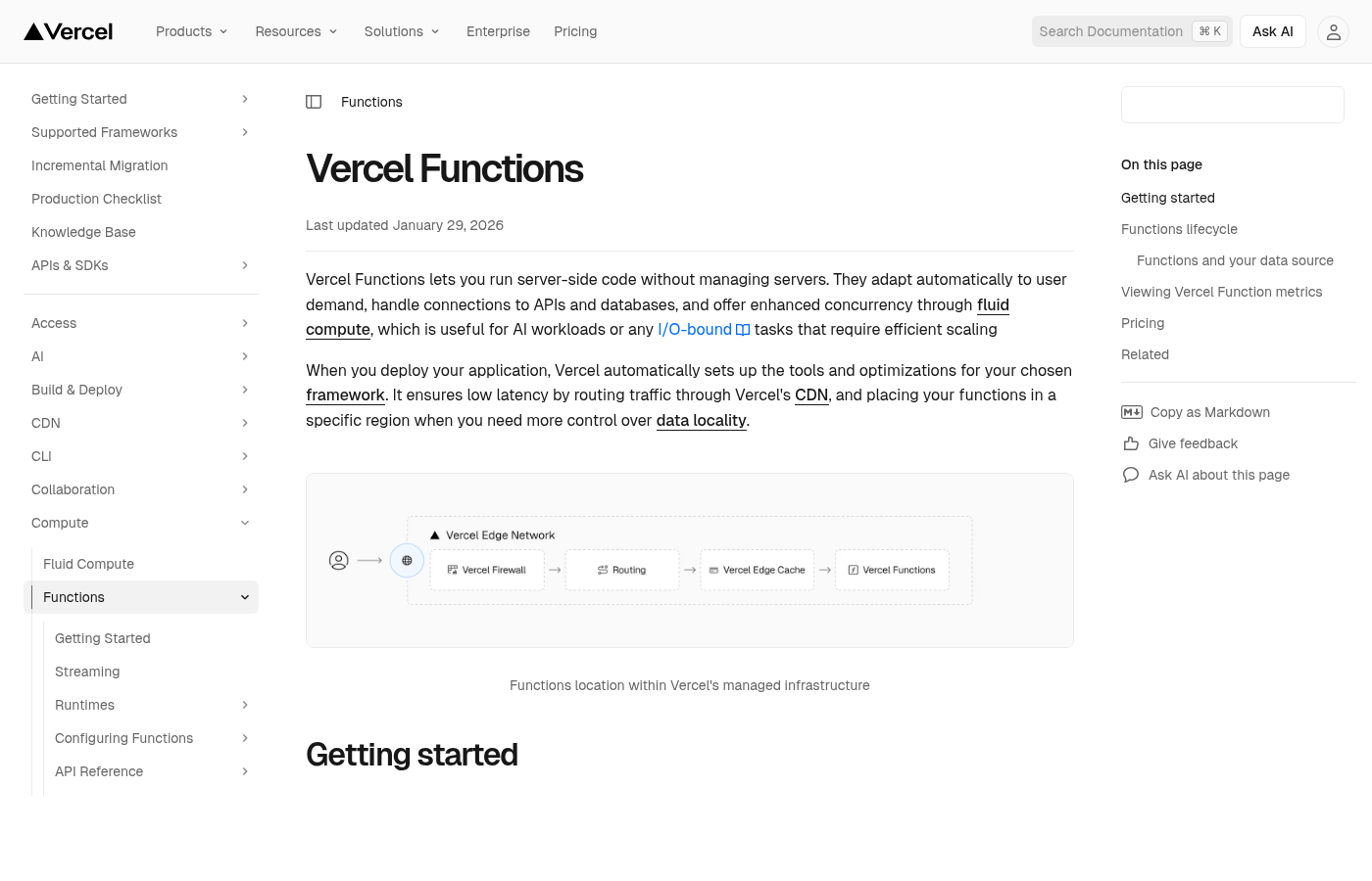 Vercel Serverless Functions 문서