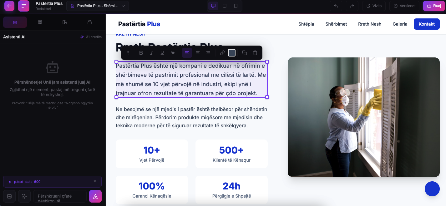 Gjenerimi i webfaqes me Mjegulla