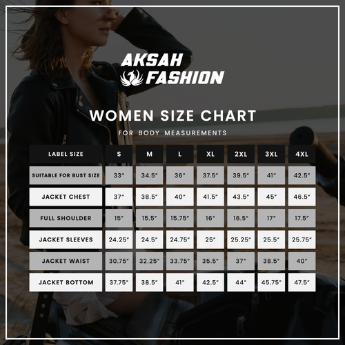 Aksah fashion women's jacket size chart.png