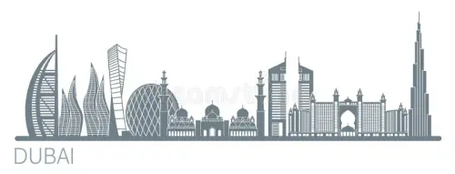 vector illustration dubai city stock vector skyline modern buildings 91086685.webp