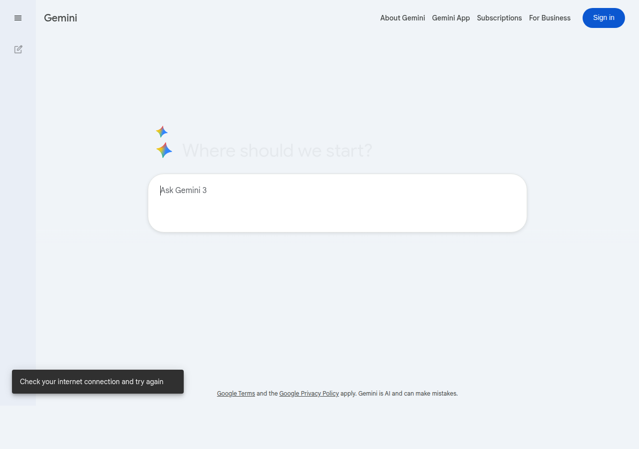 Gemini AI 채팅 화면