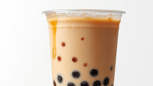 Create a milk tea in realistic way and form and the flavor is lychee. You c 20260304 231612 0000.jpg