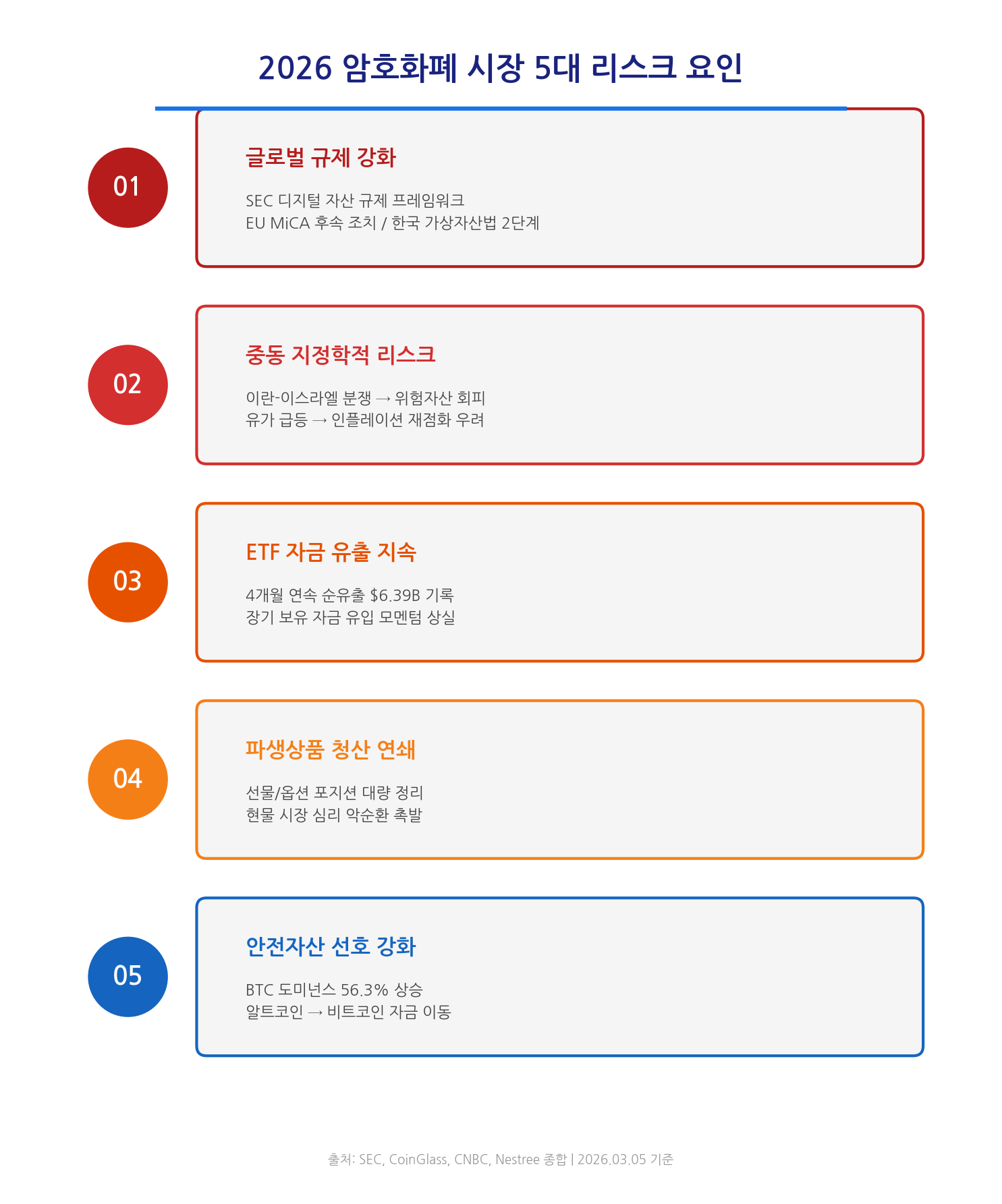 암호화폐 5대 리스크 인포그래픽
