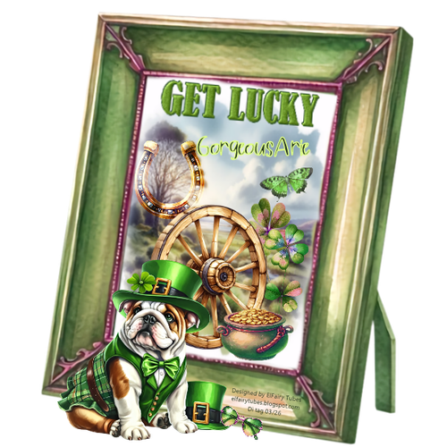 Elfairy tubes Get Lucky Bull Dog Pig Year Display font Gorgeous Arie