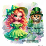 KSD St PAtricks girl and kitty scratchy regular Gorgeous Arie