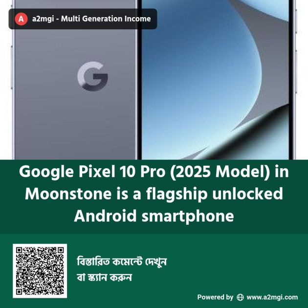 Google Pixel 10 Pro (2025 Model) in Moonstone is a flagship unlocked Android smartphone