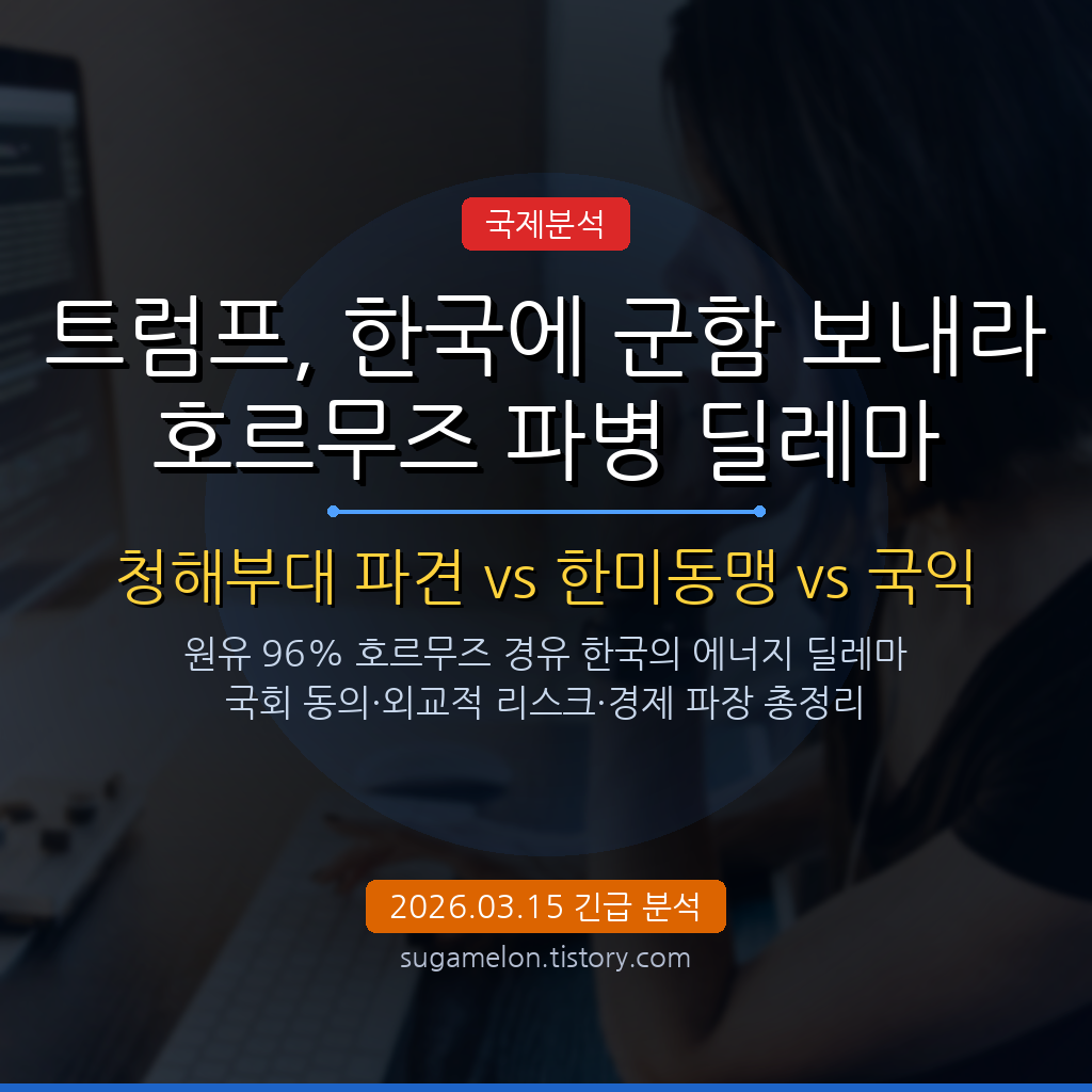 트럼프 한국 호르무즈 군함 파견 요구 2026 청해부대 파병 딜레마