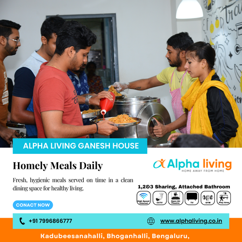 Meals at Alpha Living Ganesh House are prepared with hygiene and taste in mind.
