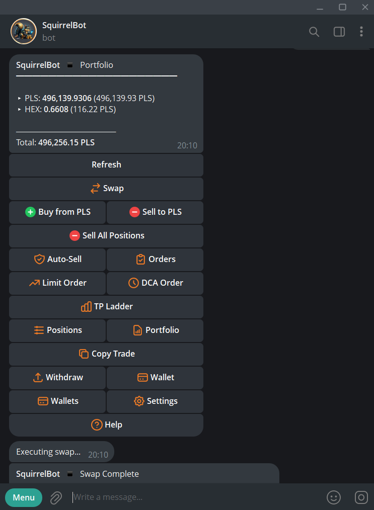 SquirrelBot interface
