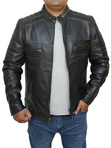 Mens Customized New Costumes Moto Biker Bomber Cafe Racer Quilted Vintage Brown Real Lambskin Leathe.jpg