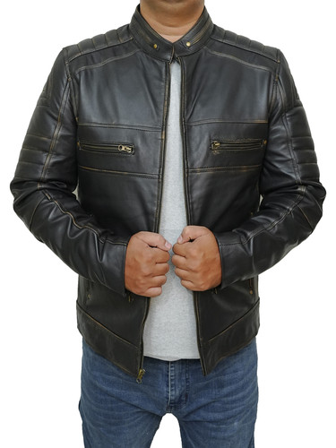 Mens Customized New Costumes Moto Biker Bomber Cafe Racer Quilted Vintage Brown Real Lambskin Leathe.jpg
