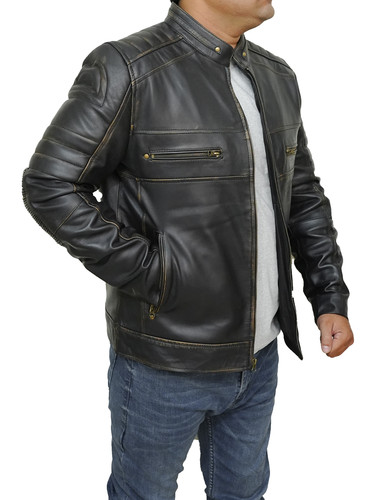 Mens Customized New Costumes Moto Biker Bomber Cafe Racer Quilted Vintage Brown Real Lambskin Leathe.jpg