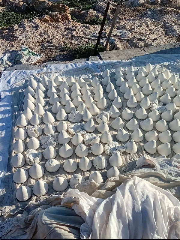 مستوطنون يتلفون كمية من لبن الجميد أثناء اقتحامهم مسكن المواطن عماد راغب حوشيه في خربة المركز بمسافر يطا جنوب الخليل...