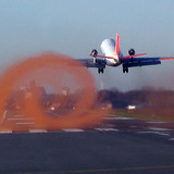 VFW 614 ATTAS Wingtip vortices at start