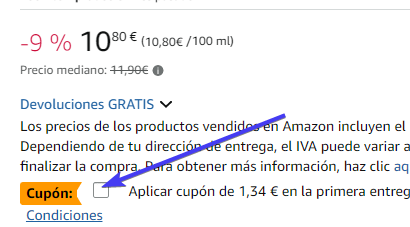 captura de pantalla de ayuda para conseguir la oferta temporal