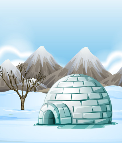 nature scene with igloo on the ground.jpg