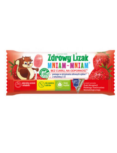zdrowy lizak bez cukru truskawkowy mniam mniam.png