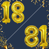 40 Inch Big Gold Large Number 18 81 Mylar Foil Balloon For Helium &amp; Air Filled Premium Self Seal Bal