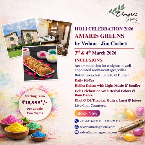Luxury Holi Packages 2026 in Jim Corbett at Amaris Greens Resort.png