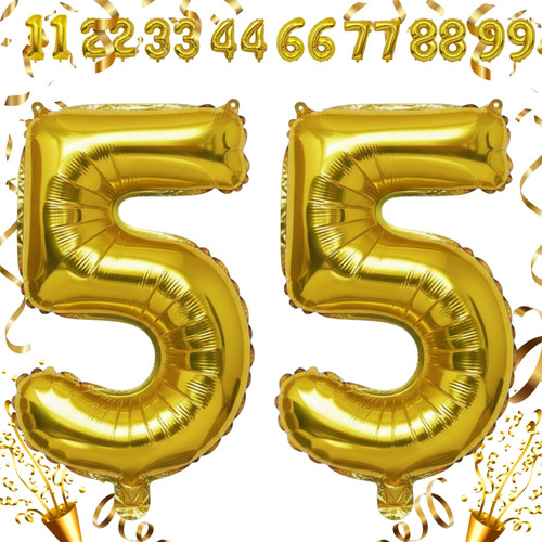 40 Inch Big Gold Large Number 5 Mylar Foil Balloon For Helium & Air Filled Premium Self Seal Balloon.jpg