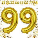 40 Inch Big Gold Large Number 99 Mylar Foil Balloon For Helium &amp; Air Filled Premium Self Seal Balloo