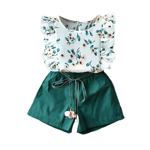 Baby Girl Custom O Neck Sleeveless Floral Print Top.webp