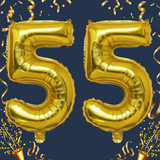 40 Inch Big Gold Large Number 5 Mylar Foil Balloon For Helium &amp; Air Filled Premium Self Seal Balloon