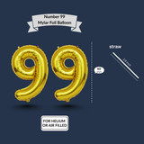 40 Inch Big Gold Large Number 99 Mylar Foil Balloon For Helium &amp; Air Filled Premium Self Seal Balloo