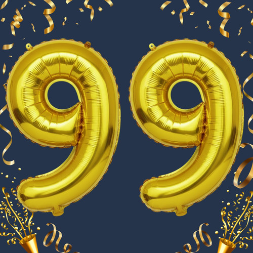40 Inch Big Gold Large Number 99 Mylar Foil Balloon For Helium & Air Filled Premium Self Seal Balloo.jpg