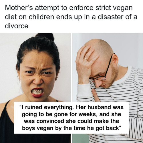woman secretly tried force kids go vegan.jpg