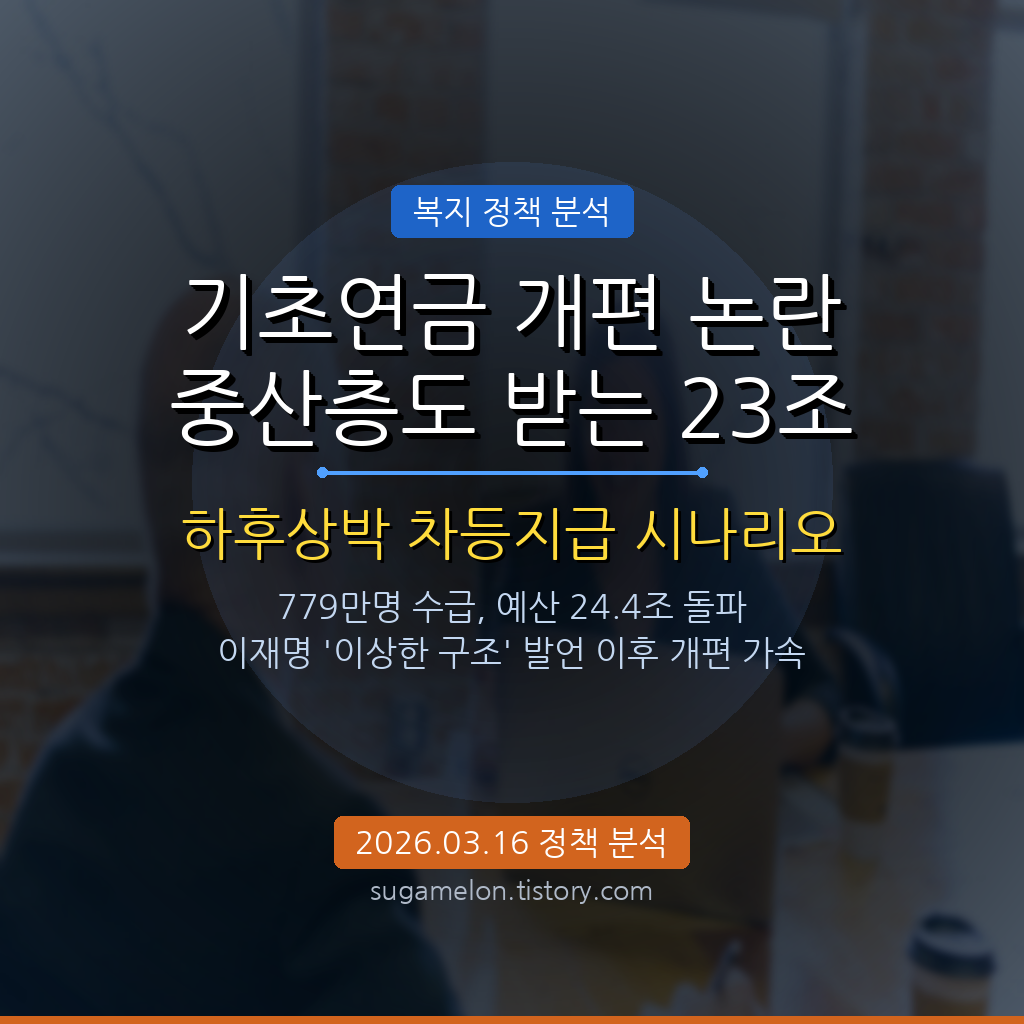 2026 기초연금 개편 논란 중산층 하후상박 차등지급 시나리오
