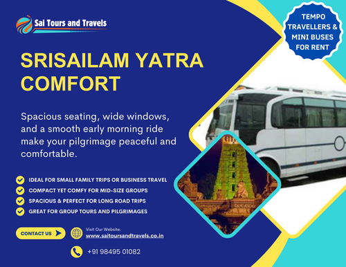 A beautiful early morning start for a family travelling to Srisailam in our 22-seater mini bus.