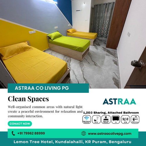 Clean spaces make daily life easier at Astraa Coliving PG.