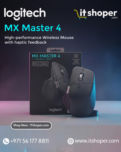Logitech MX Master 4 wireless mouse displayed with packaging, available at ITshoper.com electronics .jpg