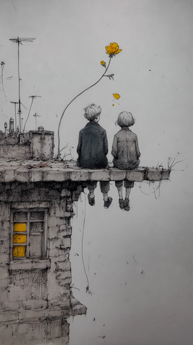 dovakin 2024 ultra minimal sketch of a couple sitting on a roof ae4d7247 bdfe 42a7 9349 a6e83cfe6b65.jpg