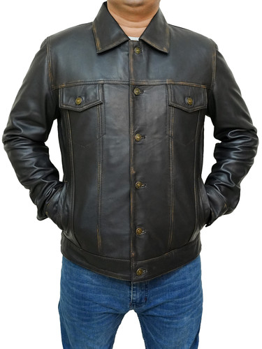 Mens Customized Costumes Halloween Christmas Moto Biker Trucker Racer Bomber Real Lambskin Vintage B.jpg