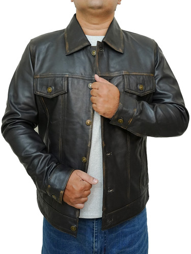Mens Customized Costumes Halloween Christmas Moto Biker Trucker Racer Bomber Real Lambskin Vintage B.jpg