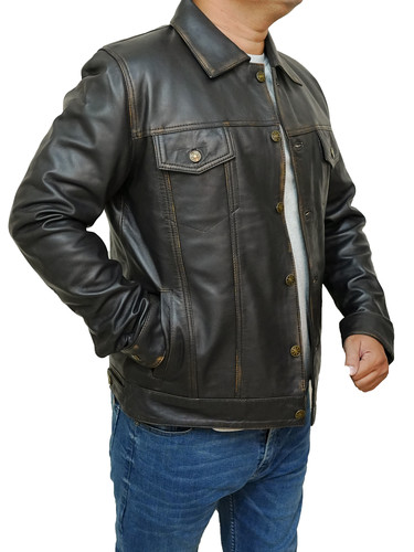 Mens Customized Costumes Halloween Christmas Moto Biker Trucker Racer Bomber Real Lambskin Vintage B.jpg