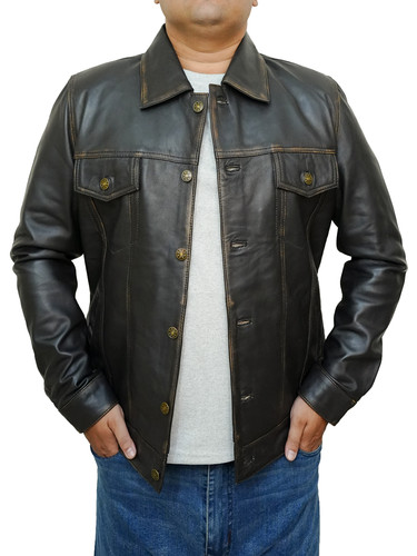 Mens Customized Costumes Halloween Christmas Moto Biker Trucker Racer Bomber Real Lambskin Vintage B.jpg