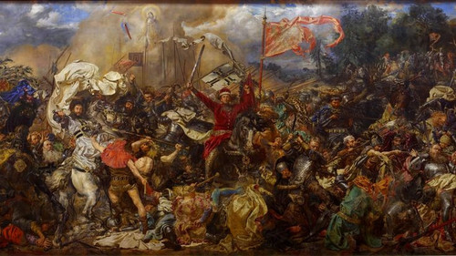 HD wallpaper brown and black abstract painting, war, Jan Matejko, Battle of Grunwald.jpg