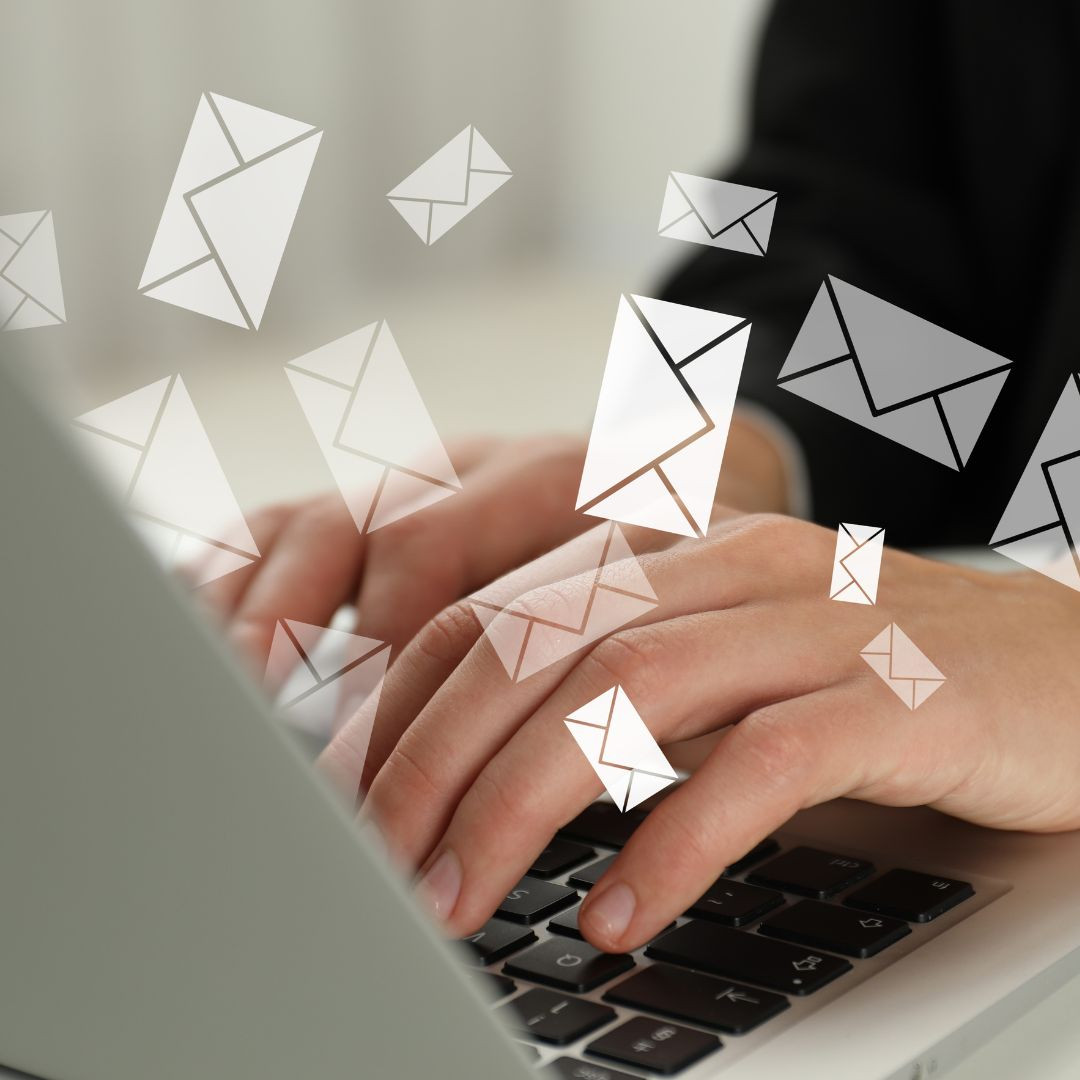 Laptop showing email automation workflow for Gold Coast business