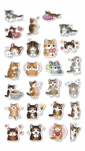 50 Pcs Stiker Kucing Mofusand Aesthetic Stiker Lucu untuk Journal & Binder.jpg