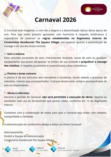 Comunicado de Carnaval 274.2