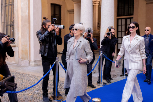 (Center - Right) Meryl Streep as Miranda Priestly and Anne Hathaway as Andy Sachs in 20th Century St.jpg